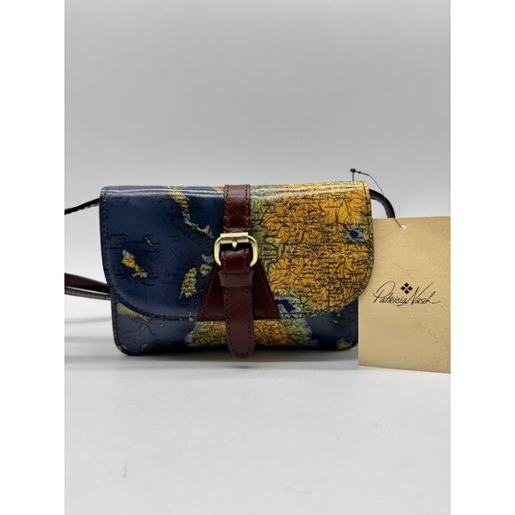 PATRICIA NASH Torri leather small crossbody bag + Dust bag GREEK MAP / BLUE - Picture 2 of 11